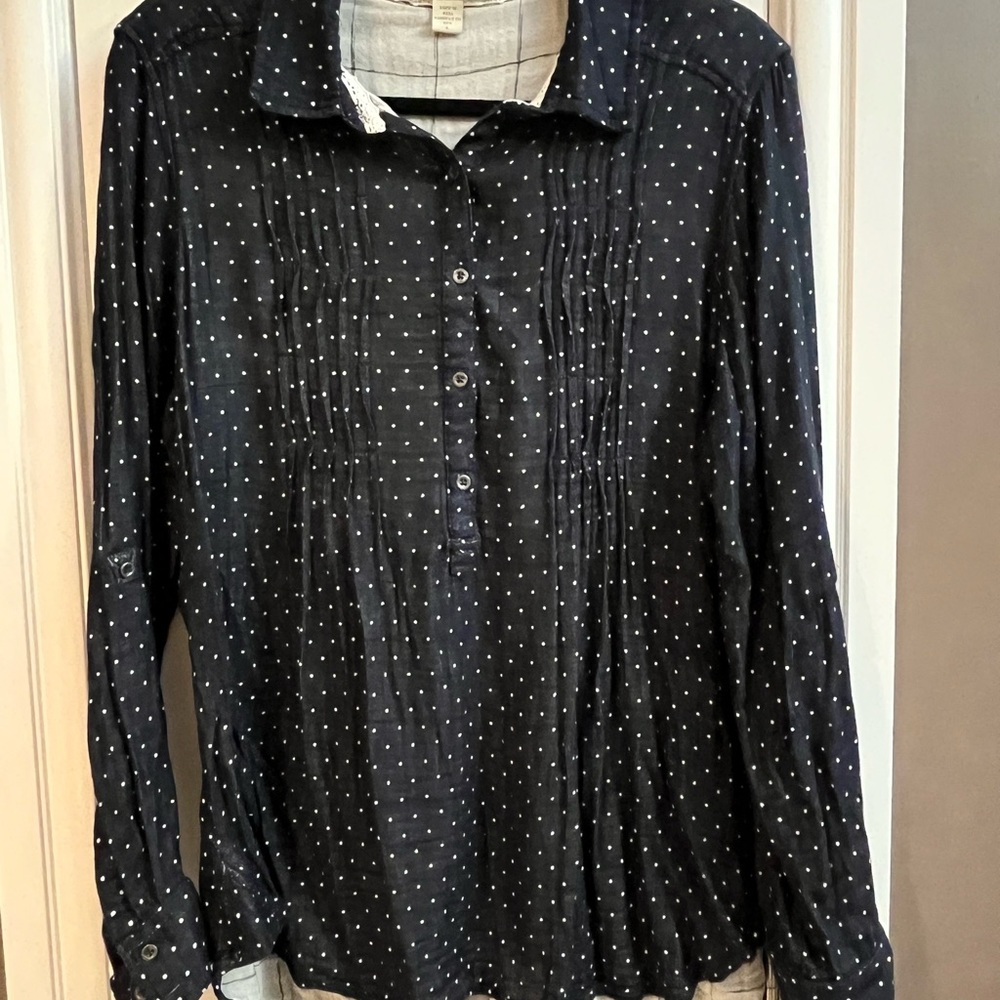 Cotton Gauzy Long Sleeve Button Down Shirt - Picture 2 of 6
